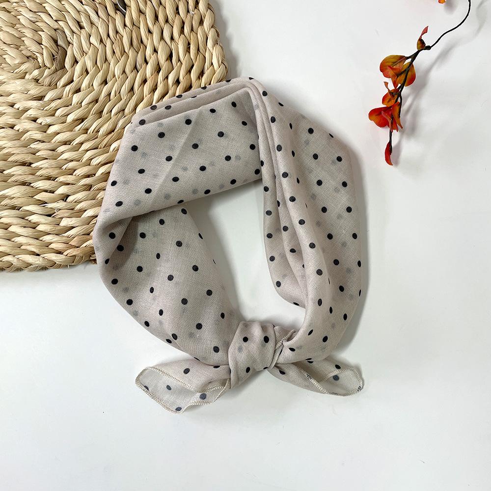 Spring-summer cashew flower square scarf, cotton-linen small square scarf, silk scarf, classic vintage versatile bun neck scarf