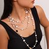 European American Pearl Beaded Long Chain Necklace - Celebrity Style