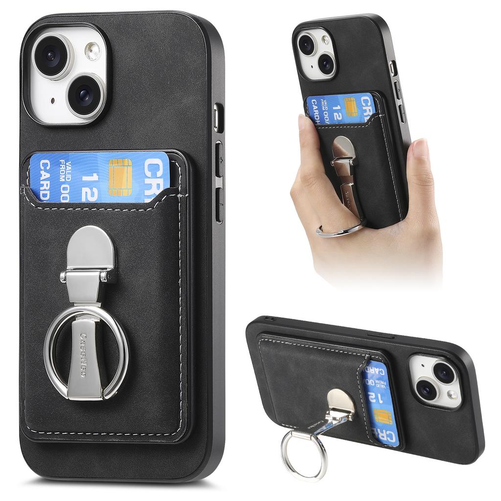 Съемный кошелек Магнитный кожаный чехол для iPhone 15 Pro Max 16 Plus 14 13 12 11 Xs Max XR 7 8 SE 2022 Подставка Кольцо-держатель Крышка