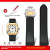 23 мм 25 м Для Cartier santos100 Santos силиконовый каучуковый ремешок для часов santos 100 Металлическая пряжка ремешок для часов мужской Черный синий мягкий браслет