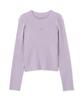 Jill by Jill Stuart Women's Long Sleeve Ribbed Logo Knit Shirt, Purple