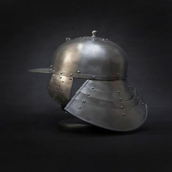 Medieval Burgonet Helmet Handcrafted 16th Century Renaissance Armor Steel Combat Helmet for Reenactment Display