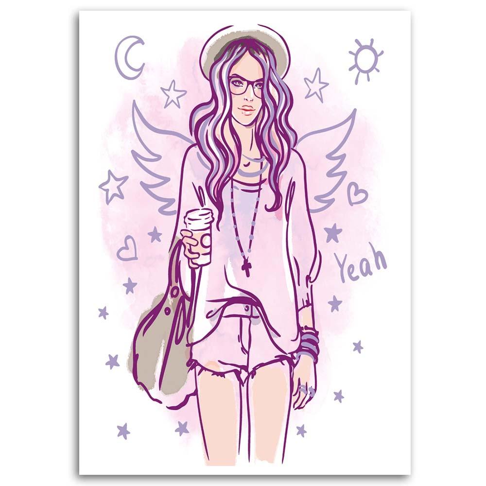 Canvas print, Hipster Girl pop art
