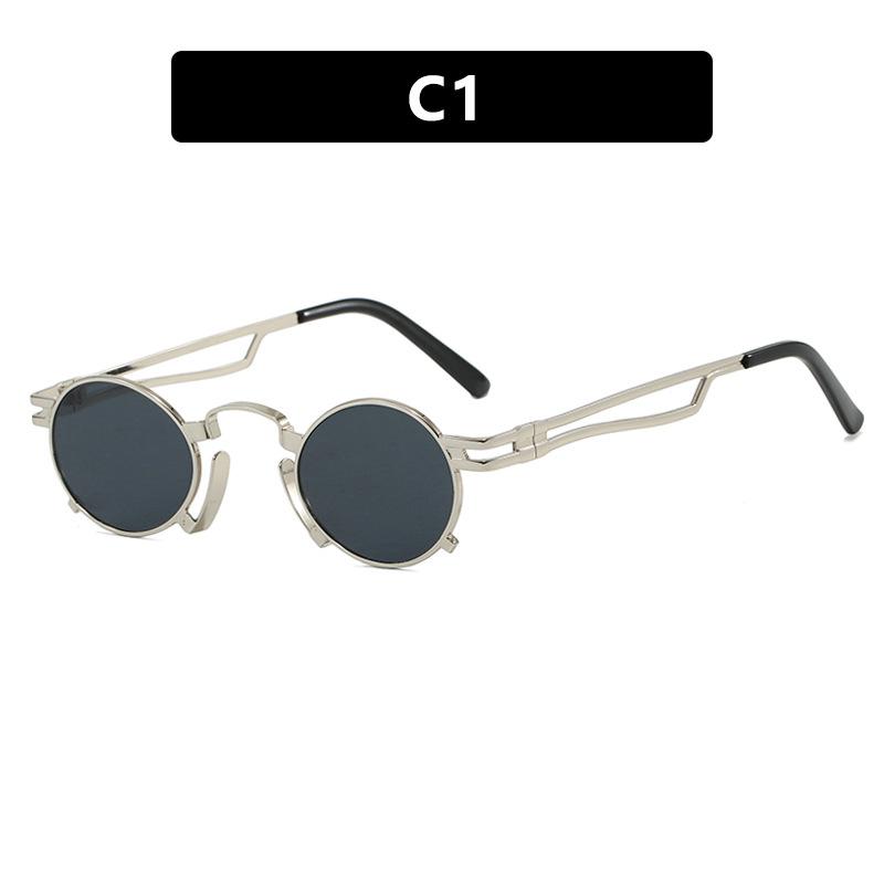 Women's Sunglasses, Small Frame Round Sunglasses, Men's and Women's Punk Sunglasses.