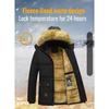 2023 New Men Winter Parka Fleece Lined Thick Warm Hooded Fur Collar Coat Male Size 5XL Plush Jacket Autumn Work Outwearing Black