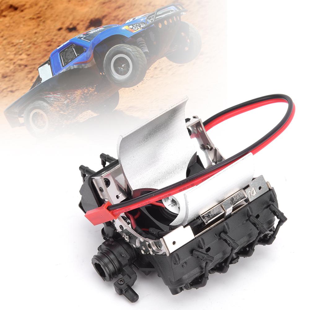 V8 1 10 RC Simulation Engine Cover Cooler Motor Fan Universal Accessory for Trx4 Scx10 scx10IIBlack