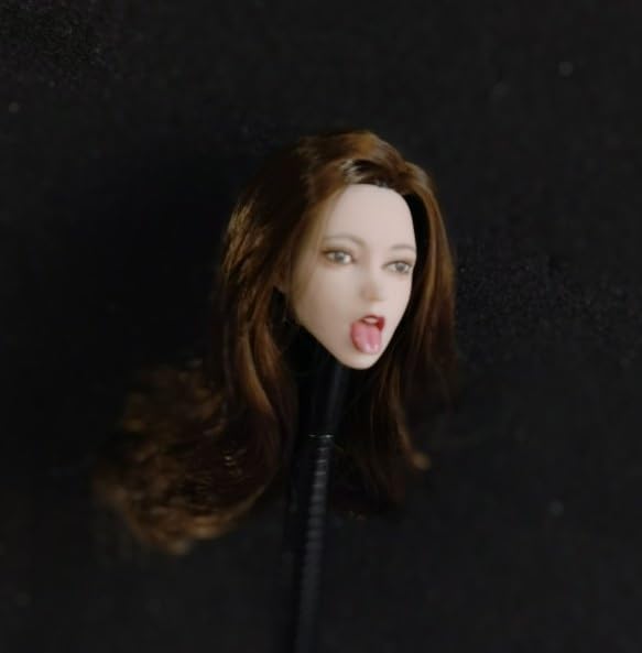 Игрушки и хобби [TOYBARJAPAN] Голова экшн-фигурки масштаба 1/6 для TBLeague и других тел. Красивая голова девушки с высунутым языком, жемчужно-белый