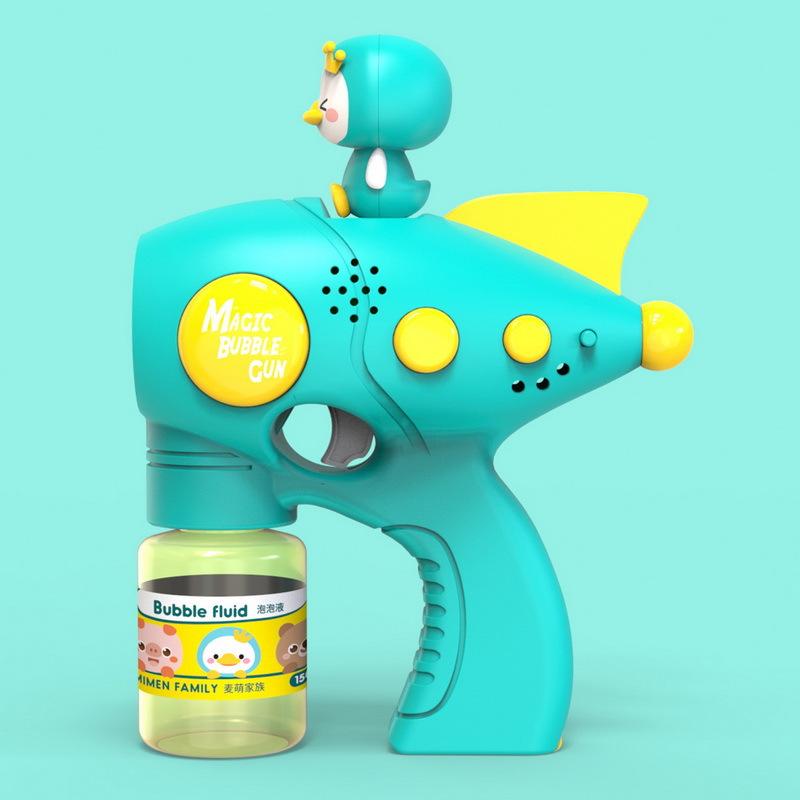 Non-Toxic Fun Aini Duck Harry Pig Automatic Sound And Light Bubble Gun Summer Outdoor Party Games Kids Toy Bubble Gun Children Gift