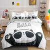 Bedding Set Panda Duvet Cover Set Teens Boys Girls Cartoon Animal Quilt Cover Queen Size Comforter Cover With Pillow Case 2/3pcs