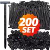 200/10Set Nylon Cable Tie Buckle Black Heavy Duty Zip Ties Holder with Button Auto Parts Fastener Bumper Retainer Wire Bundling