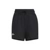 Miles Lounge Soft Shorts With Elastic Waistband And Letter Print Drawstring Women Shorts Black IM8865