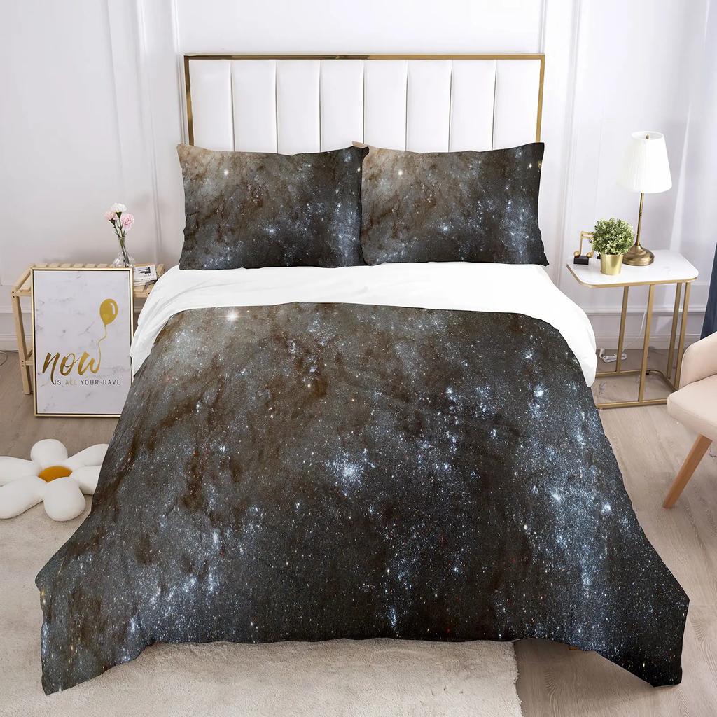 Nebula Planet Universe Digital Print Bedding Set Cozy Soft Duvet Cover King Queen Twin Size Birthday Gift Bedroom Decoration