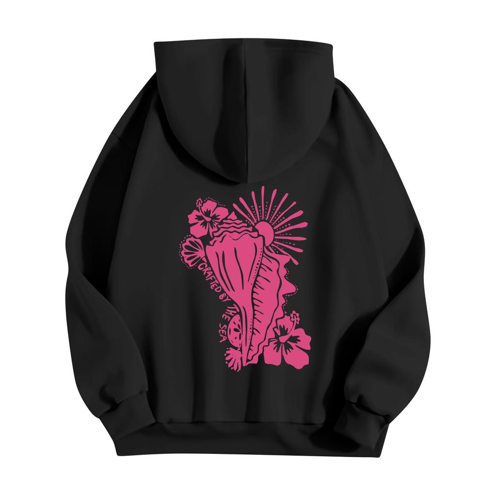 Women's Fashion Women's Lightweight Long Sleeve Pullover With Pockets Preppy Graphic Hoodie