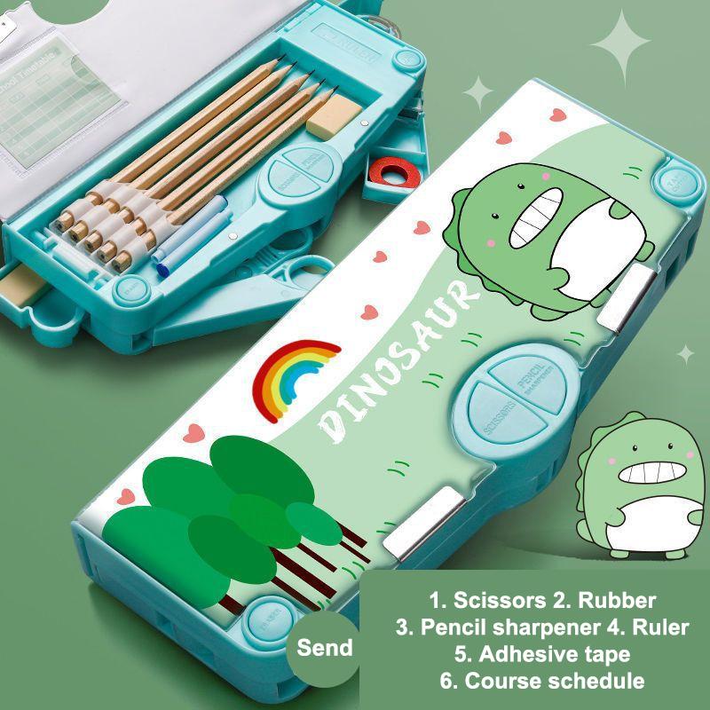 Многофункциональный милый пенал, креативный пенал большой вместимости с калькулятором, простая коробка для хранения канцелярских принадлежностей, подарки