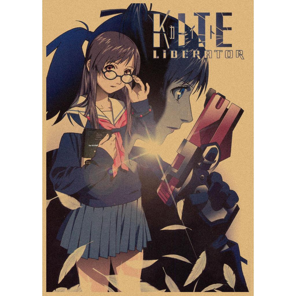 Retro Japanese Anime Poster - Yasuomi Umetsu's Killer Girl on Kraft Paper Wall Art Mural 262
