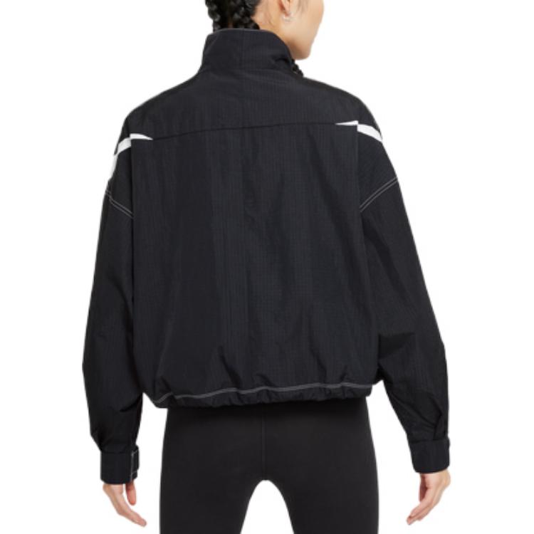 Nike Спортивная одежда Swoosh симметричный воротник-стойка тканая куртка женская верхняя одежда черный DD5585-010