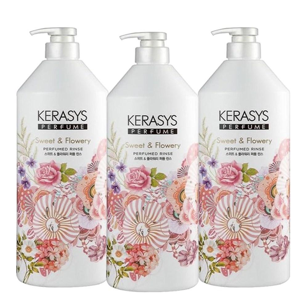 Kerasis Perfume Sweet & Flowery Rinse 1000ml x 3 pcs 1 set 1L 4 set 12 Rinse Packs