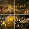 LED Solar Firefly Lawn Lights Outdoor Wind-Driven Garden Plug Lamp Waterproof for Yard Pathway Festival Christmas Decor Lighting