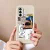 Чехол для телефона Huawei Nova Y70 Матовый корпус из жидкого силикона Для Huawei Nova Y70 Plus Милый стиль с мультяшными кошками Ультратонкая задняя крышка