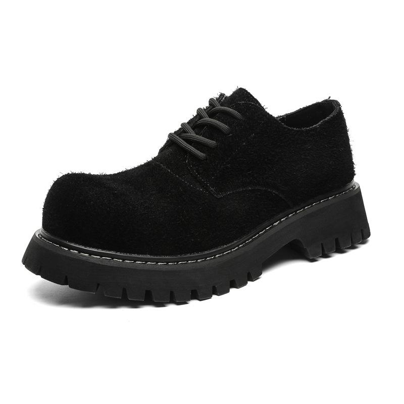 Туфли дерби с круглым носком мужские, увеличивающие рост американские ретро кожаные туфли британские повседневные туфли с большим носком 24229-T