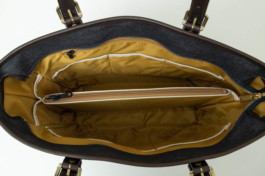 Сумка-тоут из денима [Infis] [сумка из денима] (темно-синий, черный)