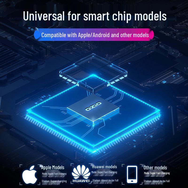 Автомобильное зарядное устройство Oshur с быстрой зарядкой, расширением USB и тройным адаптером прикуривателя