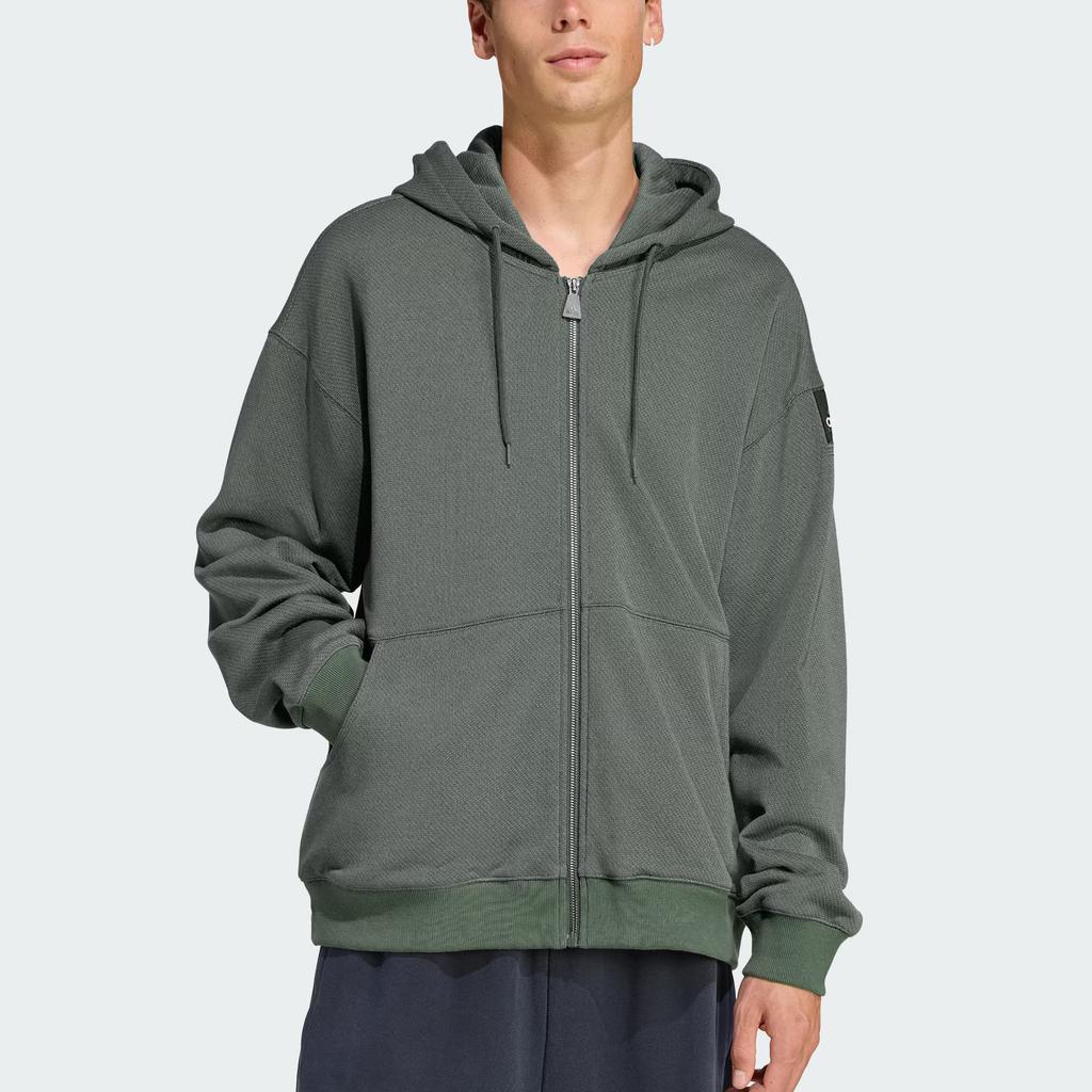 Adidas Серия Equipment FW25 Светоотражающий логотип Спортивная толстовка с капюшоном на молнии с длинным рукавом Мужская куртка JV7650