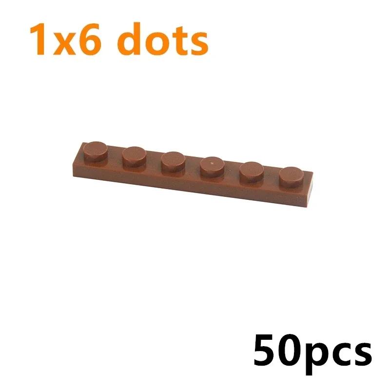 Конструктор DIY 1x6 точек, тонкие фигурки, строительные блоки, 50 шт. Кирпичики размера 1x6 точек, совместимые с 3666. Образовательные творческие игрушки для детей