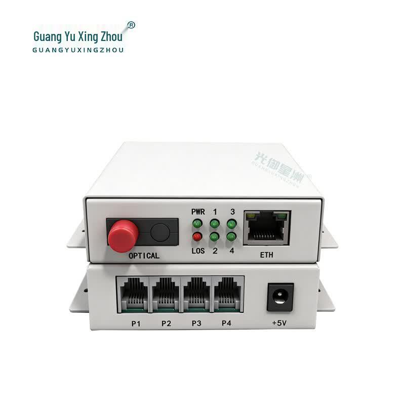 Одноканальный телефонный и 100-метровый Ethernet оптоволоконный трансивер