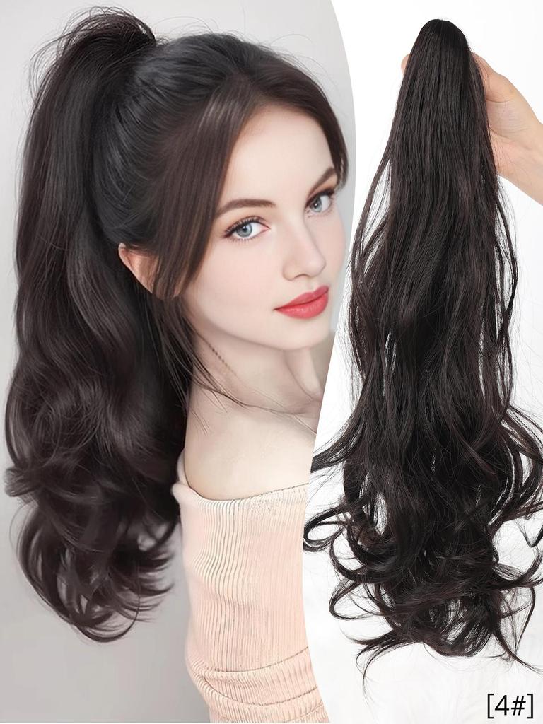 18-дюймовый черный красный блондин коричневый конский хвост наращивание коготь вьющиеся волнистые клипсы накладные волосы конский хвост наращивание волос длинный конский хвост синтетический для женщин