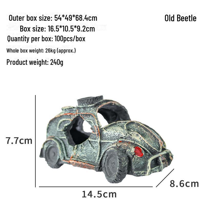 Аквариум Декорация Автокатастрофы: Украшение для укрытия рыб и креветок
