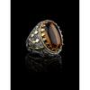 Tiger's Eye 925 Sterling Silver Ottoman Style Rings for Men