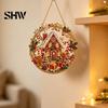 Seasonal Festival Gift Ideas Christmas Rhinestone Painting Suncatcher Kit, Round DIY Hanging Decor Party Supplies for Tree Home, Craft Pendant Holiday