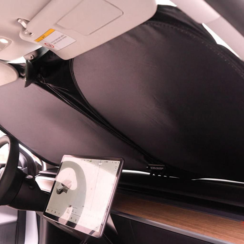 Солнцезащитный козырек на лобовое стекло автомобиля с чехлом для хранения Прочный материал 240T Автомобильный солнцезащитный козырек для защиты от УФ-лучей и солнечного тепла