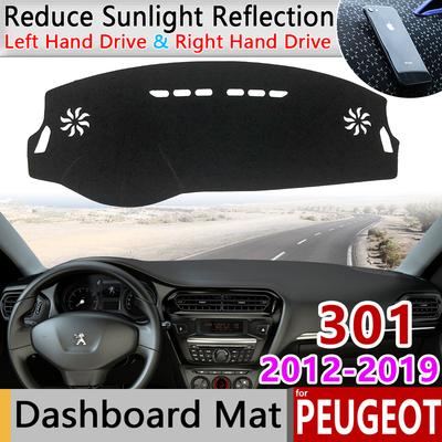 Для Peugeot 301 2012~ Противоскользящий коврик на панель приборов Защитная накладка от солнца Dashmat Защита коврика Автоаксессуары 2013 2014 2015 2016