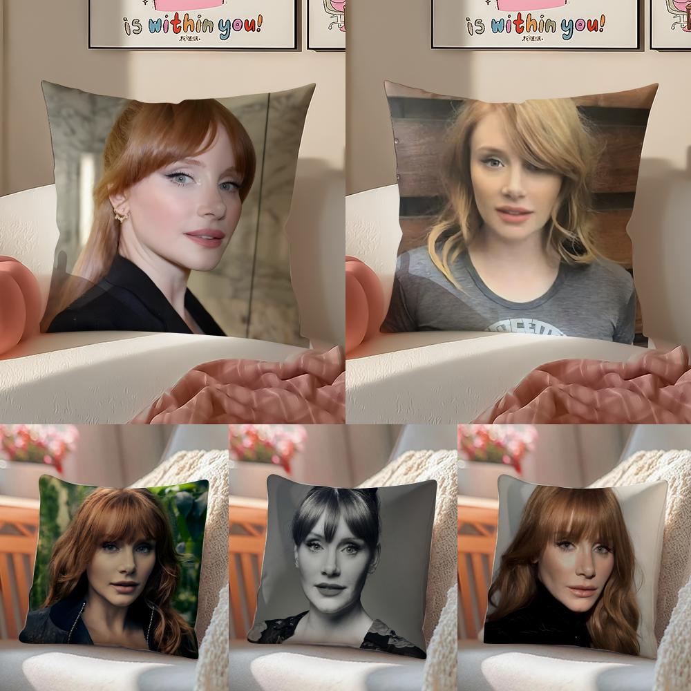 BBryce Dallas Howard Cushion Cover Pillowcase Short Plush Invisible zipper Room Sofa Cushion Cover