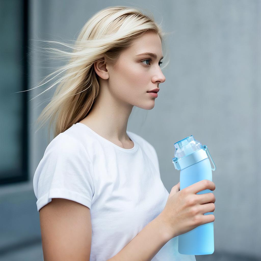 24 Oz Alr Fragrance Water Bottle Fruit Flavour Cup Frosted Gradient Drinking Bottle 700ml 8 Flavor Rings For Sports Outdoor