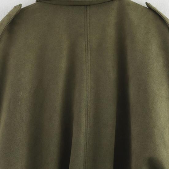 Женская куртка из искусственной замши, оверсайз, с длинным рукавом, с лацканами, куртка-пилот, повседневная, на молнии и кнопках, демисезонная верхняя одежда