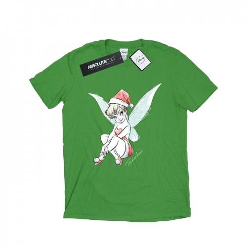 Disney Womens/Ladies Tinkerbell Christmas Fairy Cotton Boyfriend T-Shirt