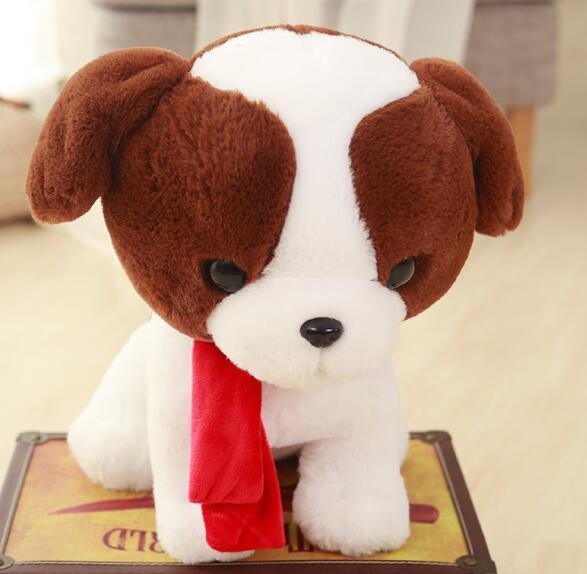 1 шт. 30 см Милая мягкая собачка с шарфом Мягкая Милая мультяшная плюшевая собачка Игрушки Кукла для детей B