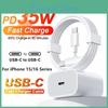 Pd C 35 Вт Быстрое настенное USB-зарядное устройство для iPhone 15 16 Pro Max 15 16 Plus Кабель USB-C на Type-C для быстрой зарядки