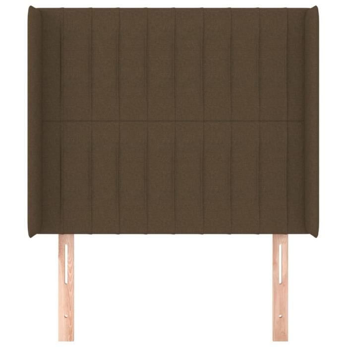 VidaXL Headboard with Ears Dark Brown 93x16x118-128 Cm Fabric3119803