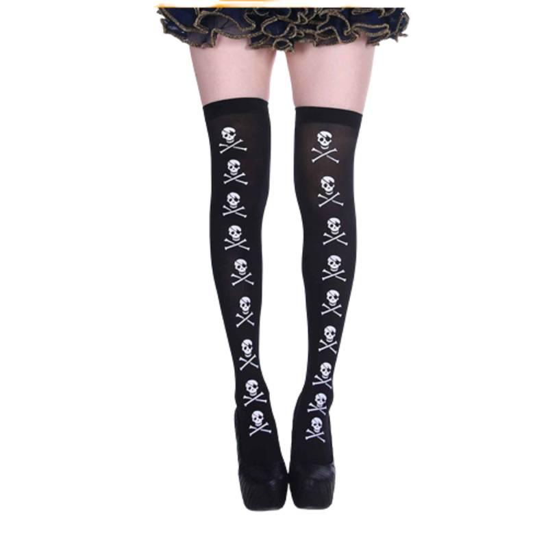 Хэнчжоу Хэллоуин Скелет Привидение Чулки до бедра Ультратонкие Дышащие Влаговпитывающие