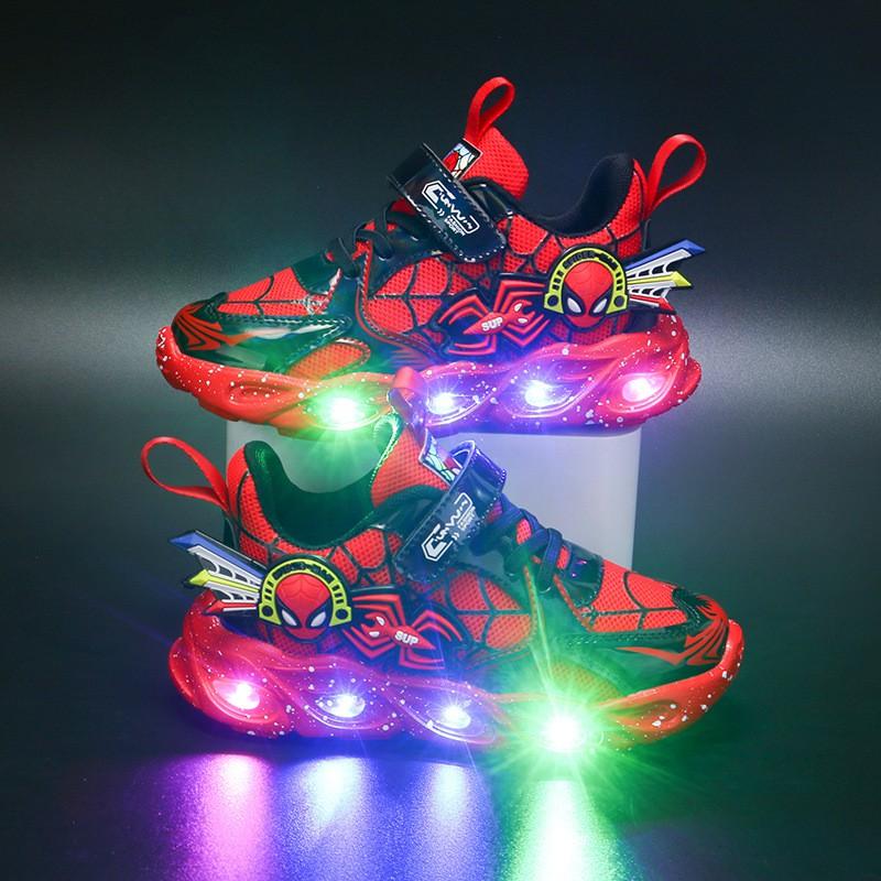 Kids Light-Up Running Shoes Boys Girls Breathable Mesh Sneakers With LED Lights Fall