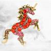 Retro Unicorn Brooch Rhinestones Inlaid Unicorn Lapel Pin Artistic Unicorn Brooch Pin Men Women Outfit Accessory for Clothes Scarves Bags Hats