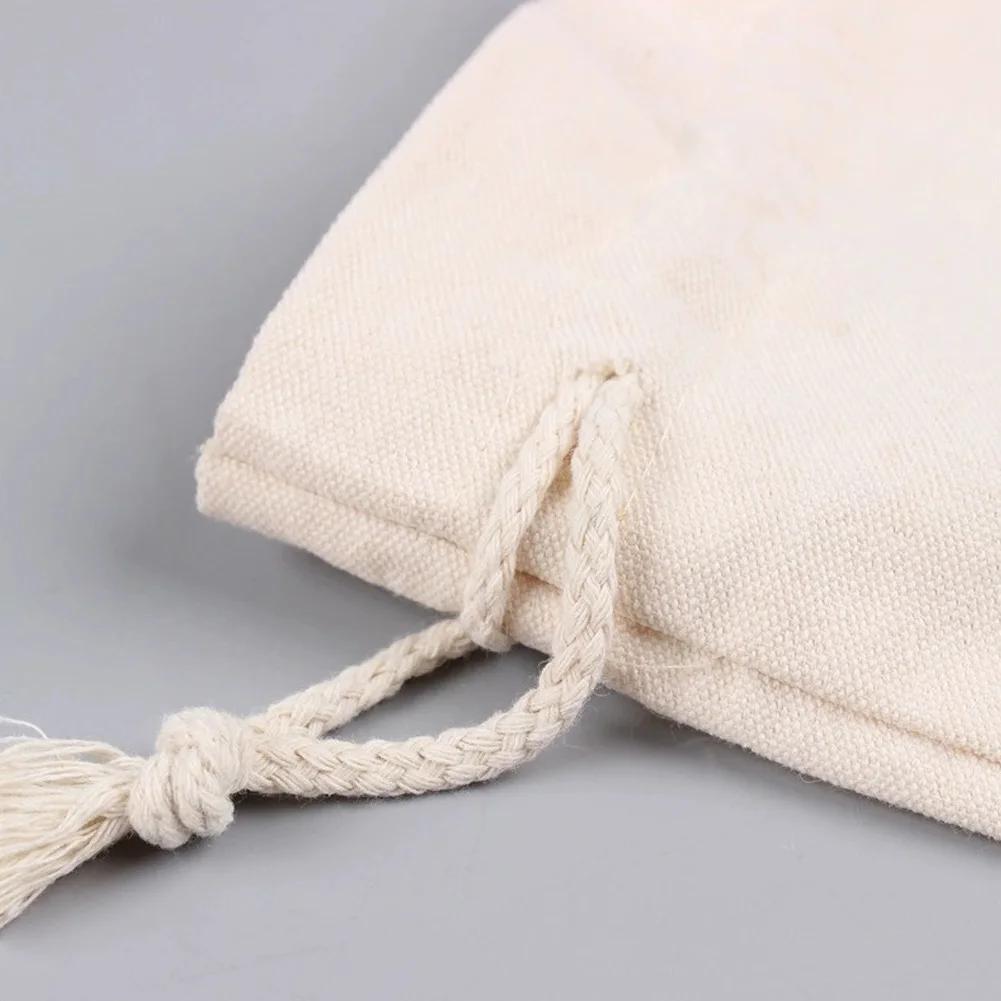 Dustproof Gift Pouch 5/10/20 Pcs/Lot Reusable Natural Cotton Canvas Drawstring Storage Bags For Home Organizer