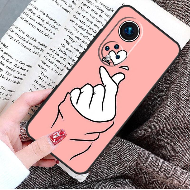 Чехол Kpop Пальцевое Сердце для Honor Magic 8 5 6 7 Lite Honor 200 400 Pro 50 70 90 X9d X9b X9c X9a X8c X8b Win RT