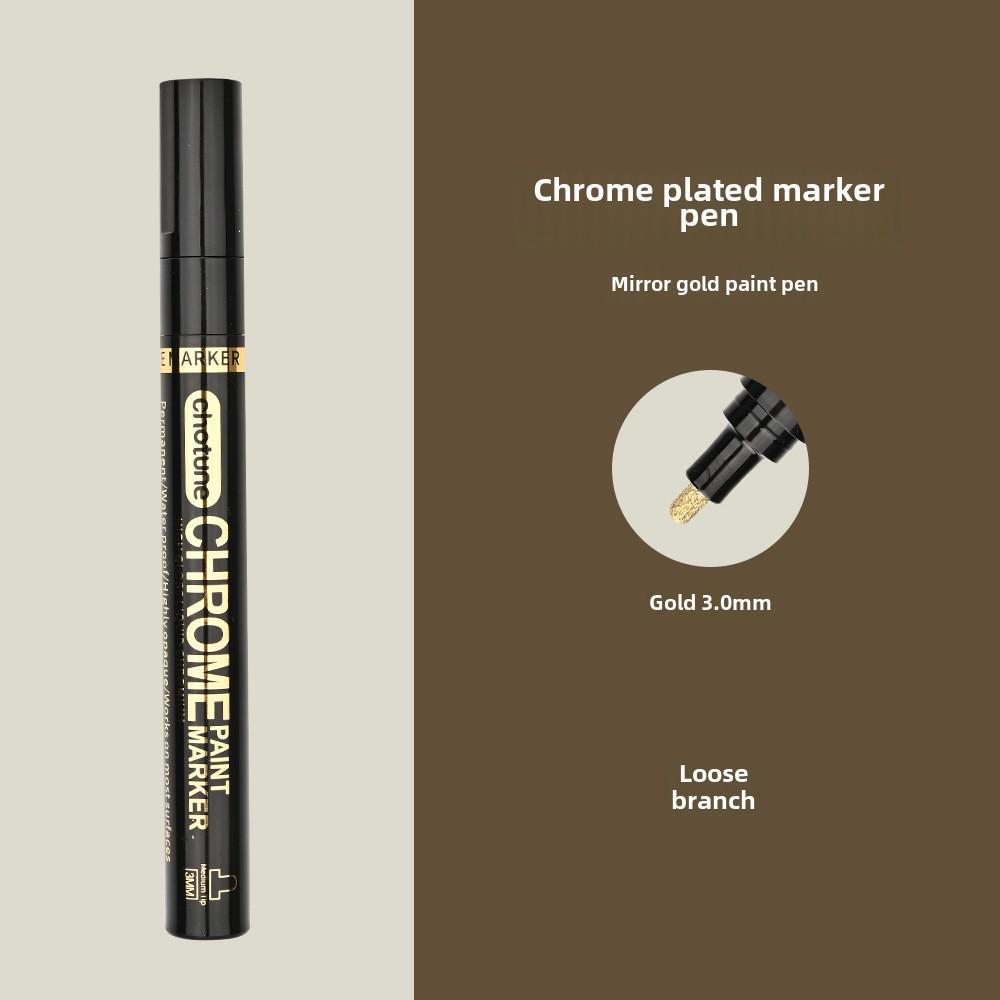 Chrome Mirror Marker: Electroplated Silver Reflective DIY Pen for Gundam Models, Glass, and Metal Painting.
