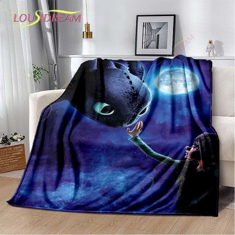 Мультяшное одеяло Как приручить дракона, милое, легкое, постельное белье, супер мягкое, теплое, фланелевое одеяло для кровати, гостиной, дивана