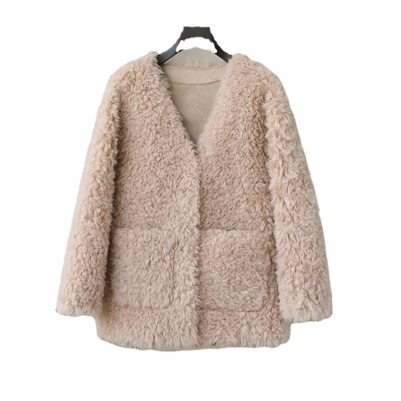 Xiaoxiangfeng пальто из овечьей шерсти женская мода молодая новая меховая интегрированная гранулированная стрижка ягненка теплое пальто